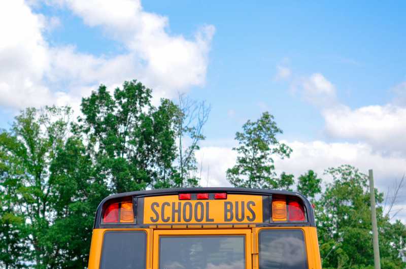 school bus under blue sky